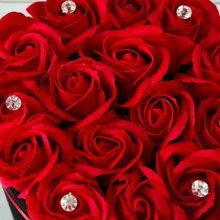 15 Handmade Soap Roses - Black Velvet Box