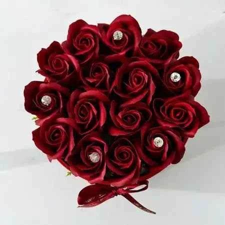 15 Handmade Soap Roses - Red Velvet Box